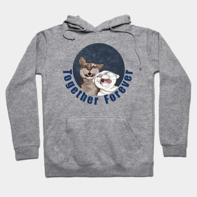 Funny cats Together forever Hoodie by KateQR